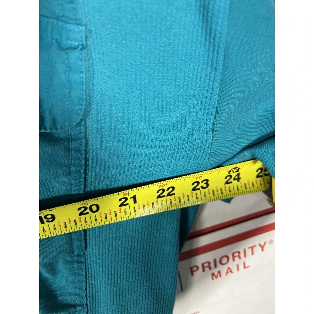 Vintage 70s 80s Members Only Polo Big 2X Shirt‎ Teal Green Banded Bottom Disco - Picture 8 of 8